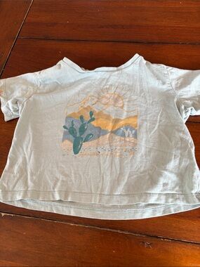 Boxy Short Sleeve Tee with Desert Cactus Graphic